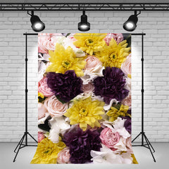 Blooming Colorful Flowers Photography Backdrop - Layoris