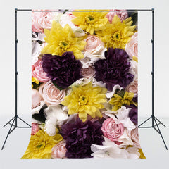 Blooming Colorful Flowers Photography Backdrop - Layoris