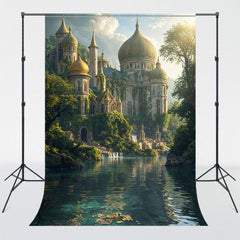 Magnificent Castle By The River Photo Backdrop - Layoris
