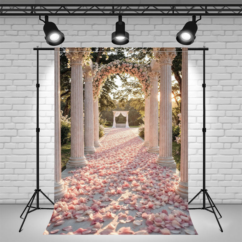 Petal Carpet Arch Pillar Wedding Photo Backdrop - Layoris