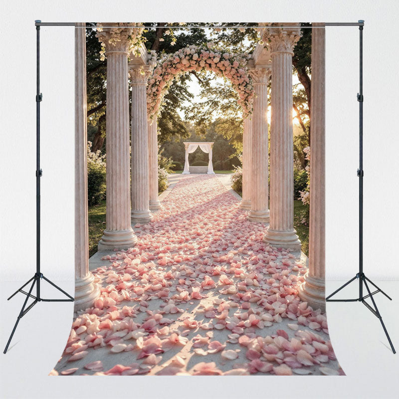 Petal Carpet Arch Pillar Wedding Photo Backdrop - Layoris
