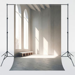 White Space Arched Windows With Sunlight Backdrop - Layoris