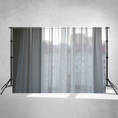 Window Covered With Translucent Curtains Backdrop - Layoris