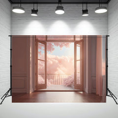 Pink Door And Window Cloud Dream Photo Backdrop - Layoris