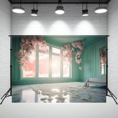 Mint Green Dreamy Window Photography Backdrop - Layoris