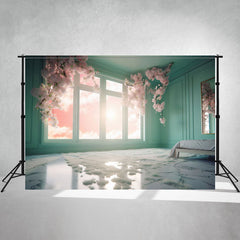 Mint Green Dreamy Window Photography Backdrop - Layoris