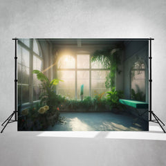 Green Window Potted Dream Photography Backdrop - Layoris