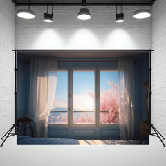 Dreamy Swaying Curtains Window Photo Backdrop - Layoris