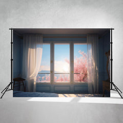 Dreamy Swaying Curtains Window Photo Backdrop - Layoris