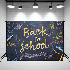 Colorful Chalk Drawing Back To School Backdrop - Layoris