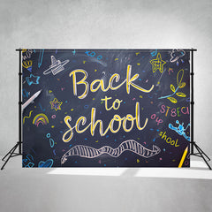 Colorful Chalk Drawing Back To School Backdrop - Layoris