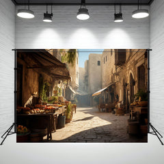 Old Town Street Fruit Shop Photography Backdrop - Layoris