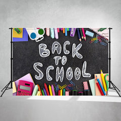 Color Pencils Eraser Back To School Backdrop - Layoris