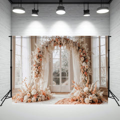 Wreath Arch Window Wedding Photo Backdrop - Layoris