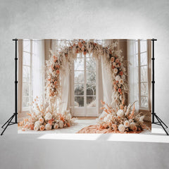 Wreath Arch Window Wedding Photo Backdrop - Layoris