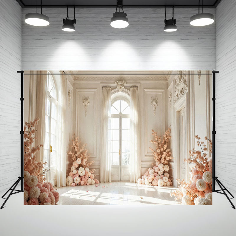 Elegant White House Floral Photography Backdrop - Layoris