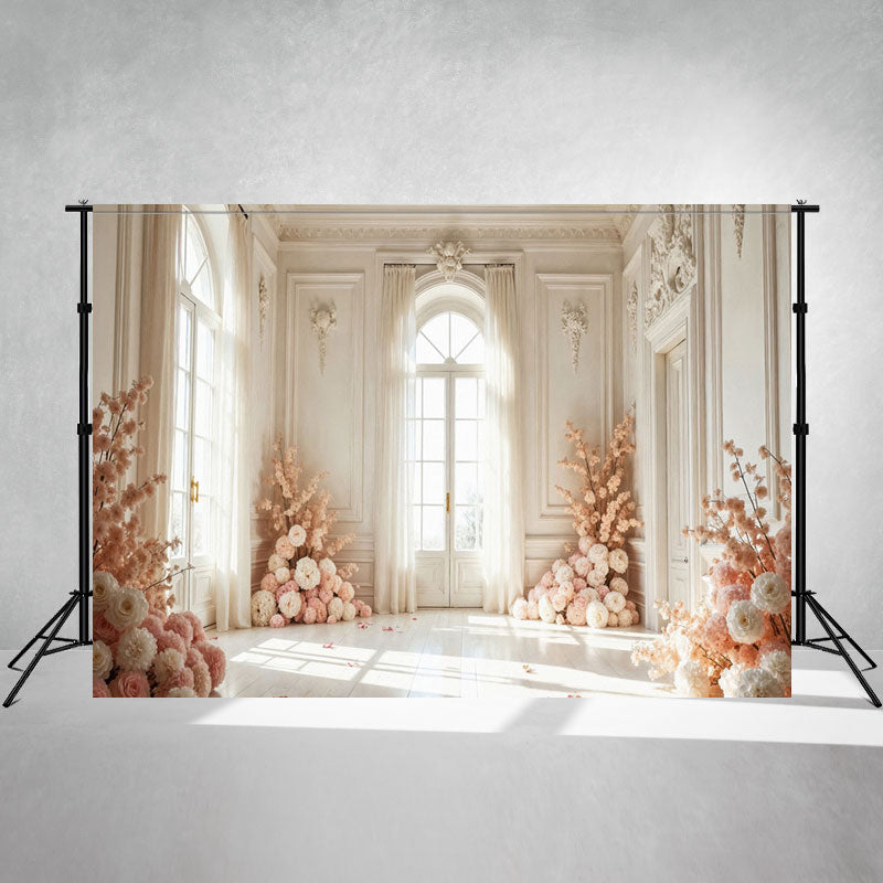 Elegant White House Floral Photography Backdrop - Layoris