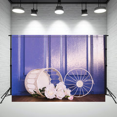 Blue Gate Flower Basket Mini Session Backdrop - Layoris