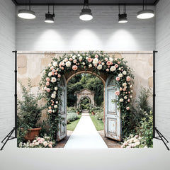 Arch Wreath Wedding Studio Photography Backdrop - Layoris