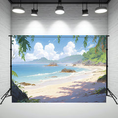 Cartoon Seaside Summer Beach Photography Backdrop - Layoris