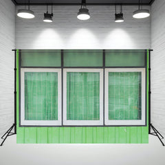 Green Window Curtain Backdrop For Photo Shoot - Layoris