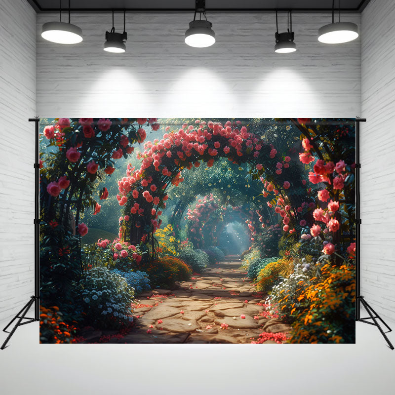 Romantic Infinite Flower Arch Wedding Backdrop - Layoris