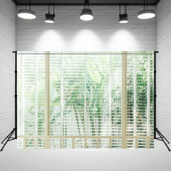 White Shutters With Green Plants Outside Backdrop - Layoris