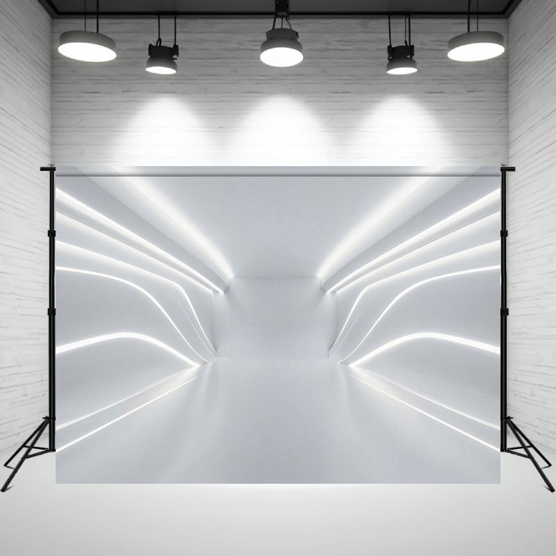 Futuristic Bright White Space Photography Backdrop - Layoris