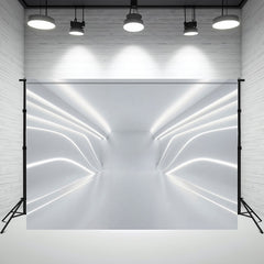 Futuristic Bright White Space Photography Backdrop - Layoris