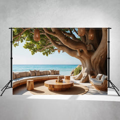 Seaside Old Tree Sofa Coffee Table Photo Backdrop - Layoris