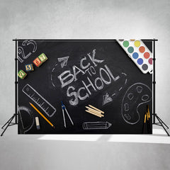 Paint Palette Chalk Back To School Backdrop - Layoris