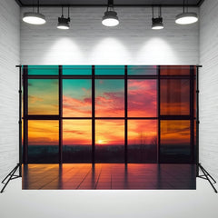 Beautiful Sunset Outside The Window Photo Backdrop - Layoris