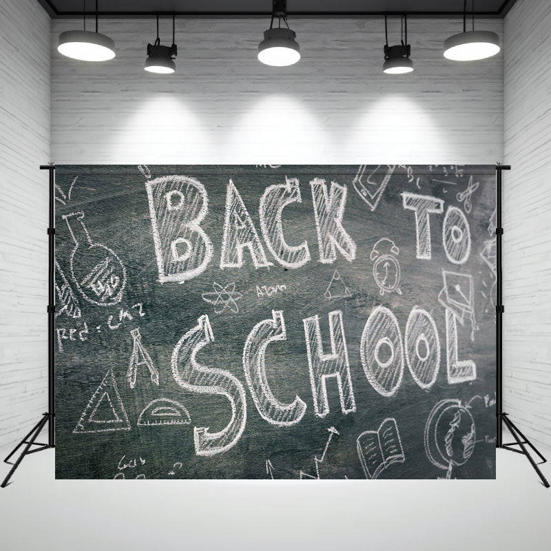 Back To School Written On Blackboard Backdrop - Layoris