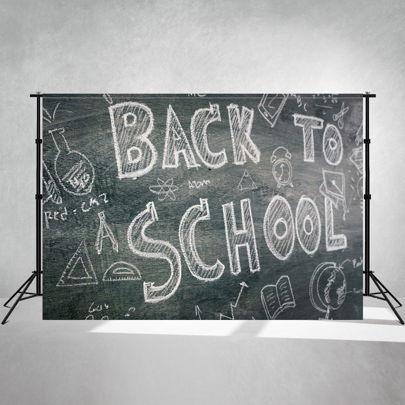 Back To School Written On Blackboard Backdrop - Layoris