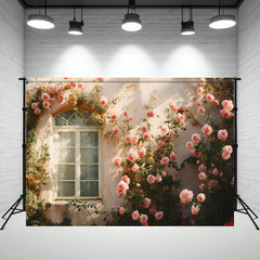Roses On The Wall Outside The Window Backdrop - Layoris