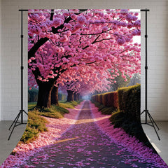 A Row Of Blooming Trees And A Road Sweep Backdrop - Layoris