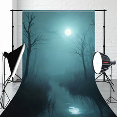 Night Dead Tree Moon River Sweep Backdrop - Layoris