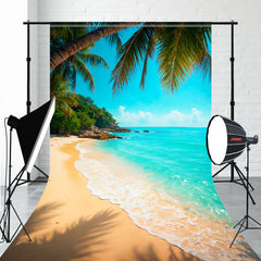 Coconut Trees Beach Summer Sweep Backdrop - Layoris