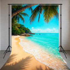 Coconut Trees Beach Summer Sweep Backdrop - Layoris