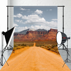 Sand Road And Mountain Landscape Sweep Backdrop - Layoris