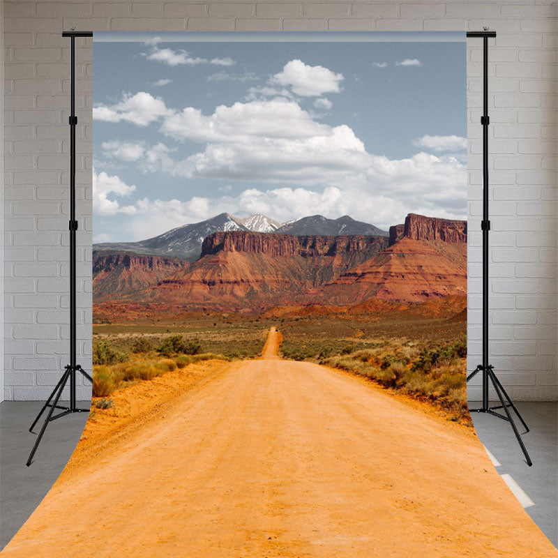 Sand Road And Mountain Landscape Sweep Backdrop - Layoris