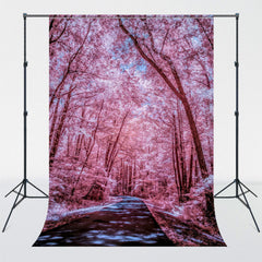 Pink Forest And Road Photo Studio Backdrop - Layoris