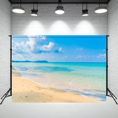 Blue Sea Beach Landscape Photography Backdrop - Layoris