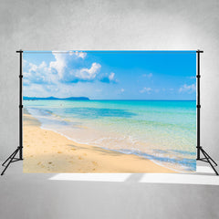 Blue Sea Beach Landscape Photography Backdrop - Layoris