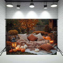 Sofa Pillow Pumpkin Thanksgiving Photo Backdrop - Layoris