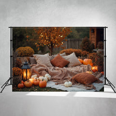 Sofa Pillow Pumpkin Thanksgiving Photo Backdrop - Layoris
