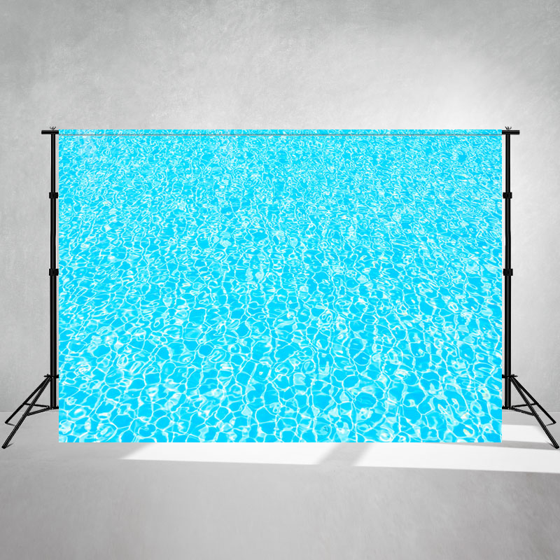 Blue Water Ripples Swimming Pool Photo Backdrop - Layoris