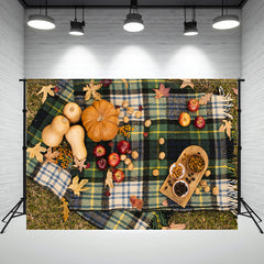 Nuts Pumpkin Outdoor Picnic Photo Backdrop - Layoris
