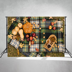 Nuts Pumpkin Outdoor Picnic Photo Backdrop - Layoris