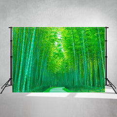 Green Towering Bamboo Forest Portrait Photo Backdrop - Layoris